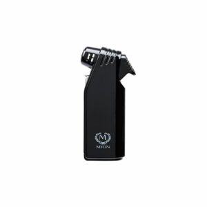 Briquet pipe noir/noir rubber Myon