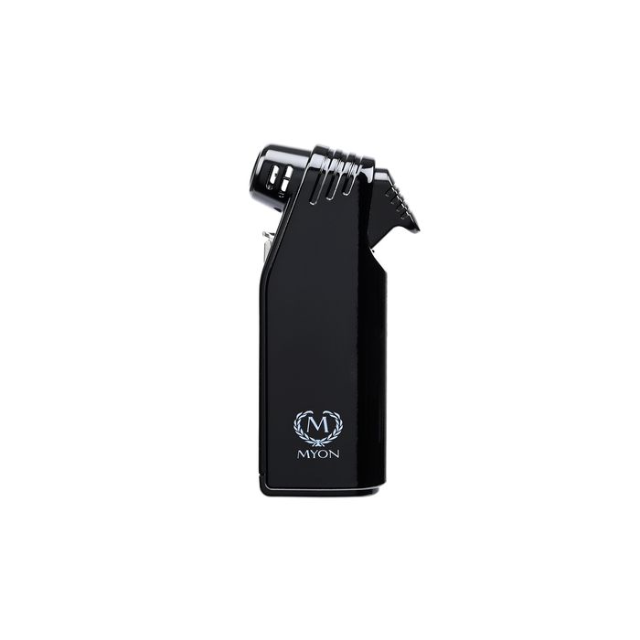 Briquet pipe noir/noir rubber Myon